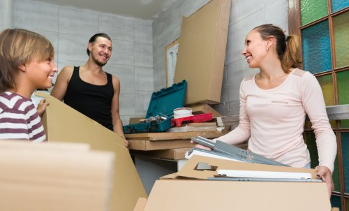 Furniture and boxed belongings prepared for short-distance removals in Gallowscorner