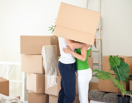 Storage container being loaded at a Gallowscorner home or business