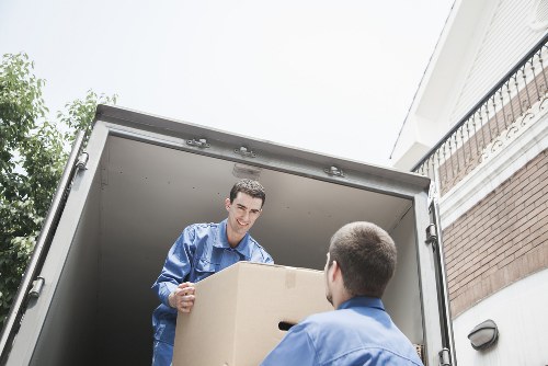 Boxes and furniture ready for removals in Gallowscorner